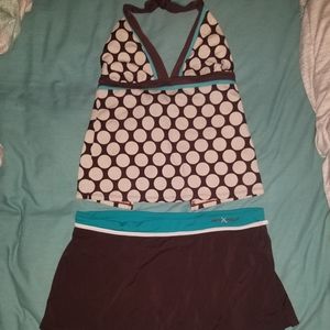 Halter Bathing Suit Top w 2 Skirted Bottoms!